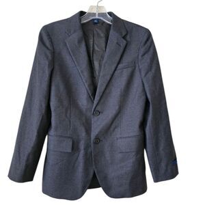 POLO RALPH LAUREN Kids Blazer Size 14 100% Wool‎ Dark Gray Preppy